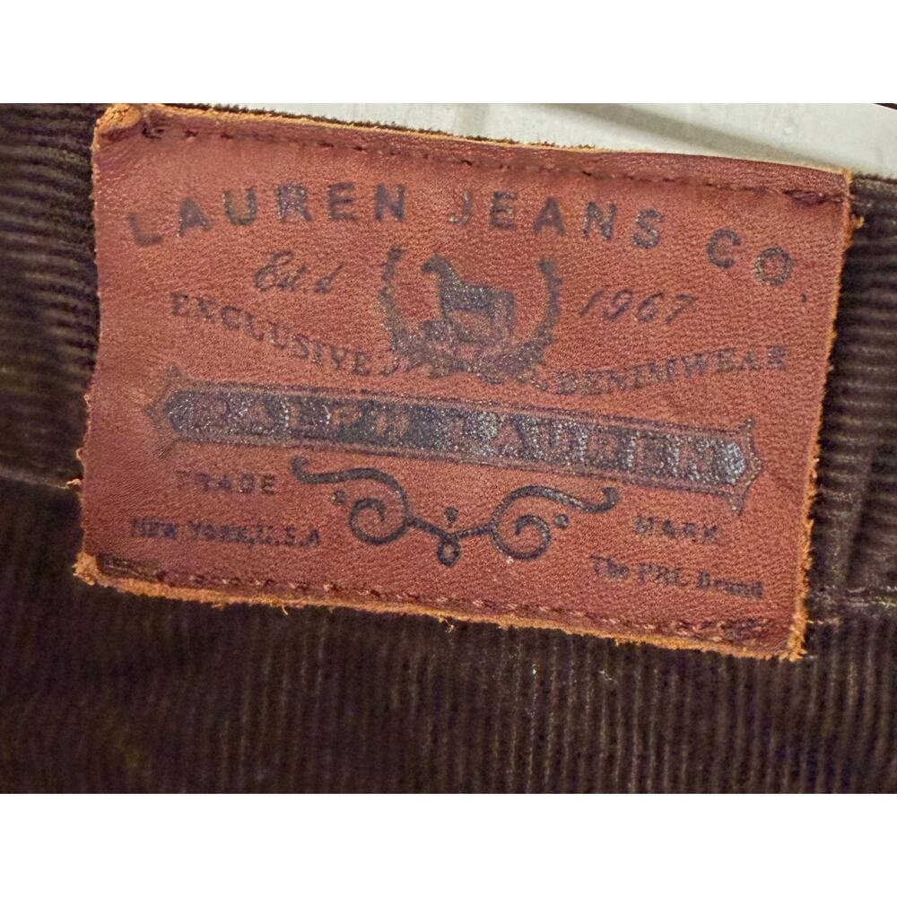 Lauren Jeans Women Petite 8P PM Brown Corduroy Straight Stretch Vintage EUCf - Picture 6 of 8
